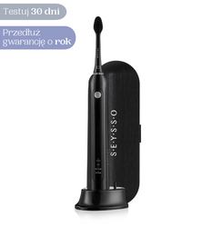 SEYSSO Carbon Basic Black Sonic Toothbrush with Travel Case