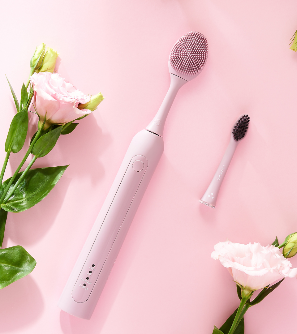 SEYSSO Basic Color Misty Rose Beauty Collection sonic toothbrush with facial tip