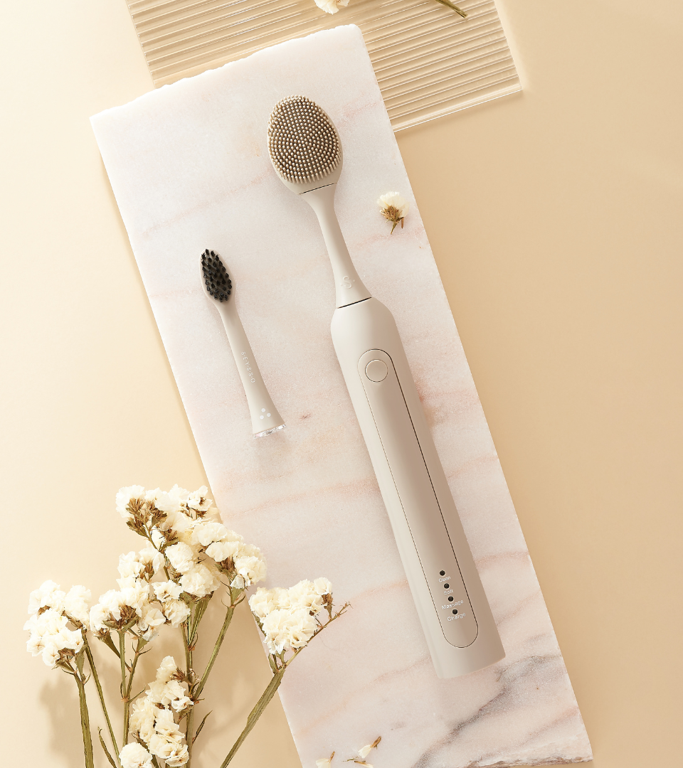 SEYSSO Basic Color Stone Beige Beauty Collection sonic brush with facial tip