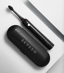 SEYSSO Carbon Basic Black Sonic Toothbrush with Travel Case