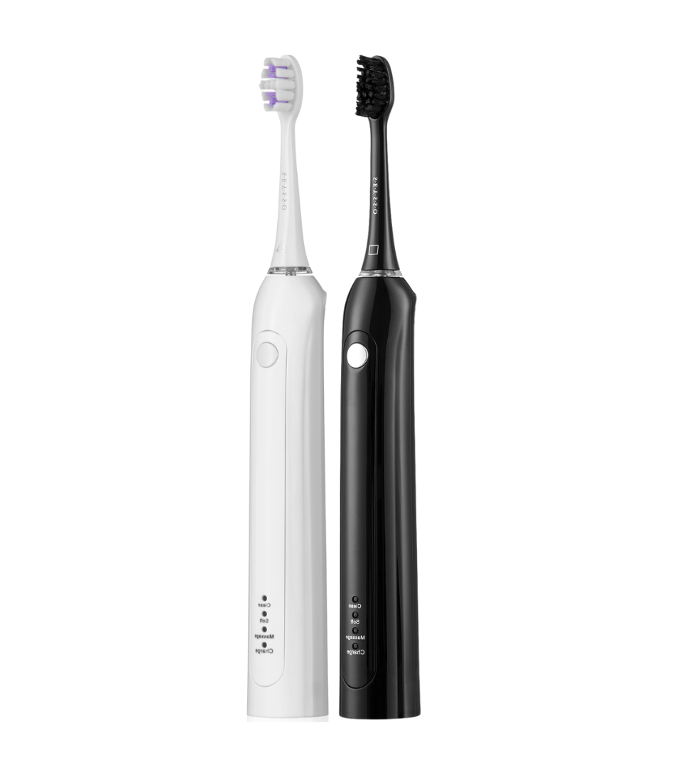 Set of two SEYSSO Basic White and SEYSSO Basic Black sonic toothbrushes