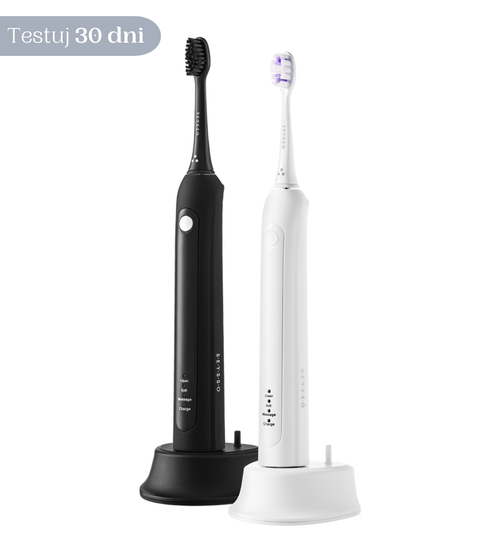 Set of two SEYSSO Basic White and SEYSSO Basic Black sonic toothbrushes