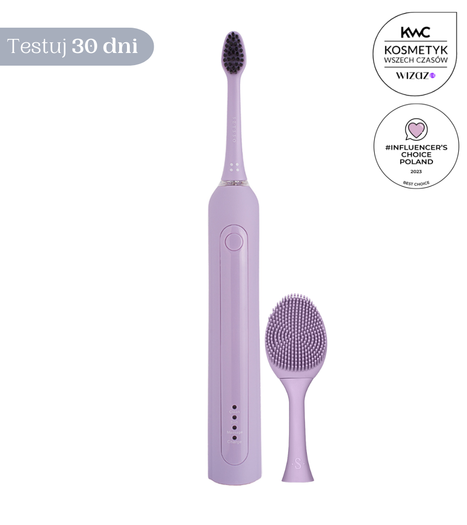 SEYSSO Basic Color Lavender sonic toothbrush set with facial brush tip