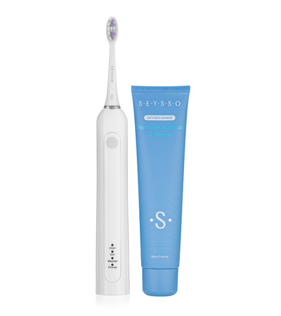 SEYSSO Carbon Basic White Set: Sonic Toothbrush and SEYSSO Oxygen Toothpaste