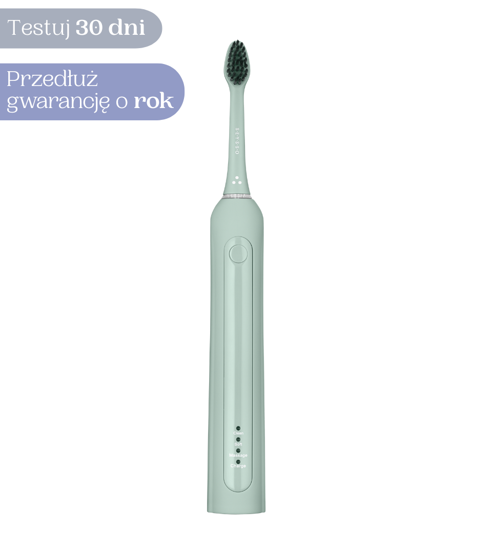 Zestaw szczoteczka soniczna SEYSSO Basic Color Aqua Grey i pasta SEYSSO Carbon Black