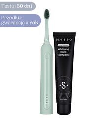 Zestaw szczoteczka soniczna SEYSSO Basic Color Aqua Grey i pasta SEYSSO Carbon Black