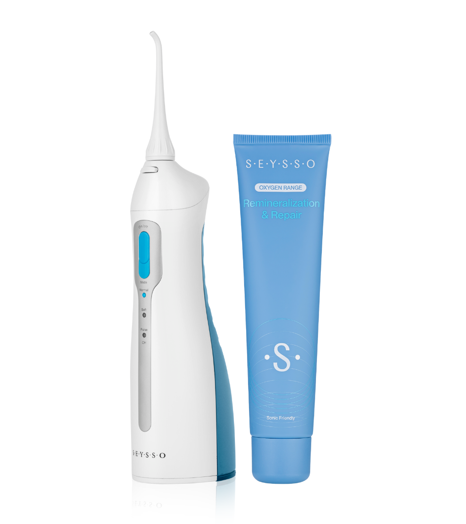 SEYSSO Oxygen Travel Set – Wireless Tooth Irrigator & SEYSSO Oxygen Toothpaste