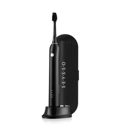 SEYSSO Carbon Basic Black Sonic Toothbrush with Travel Case