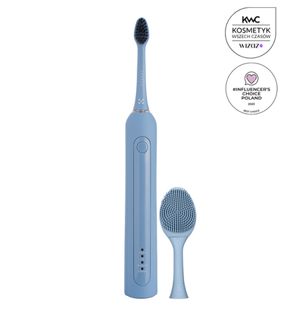 Zestaw SEYSSO Basic Color Blue Sky Szczoteczka soniczna z końcówką do mycia twarzy